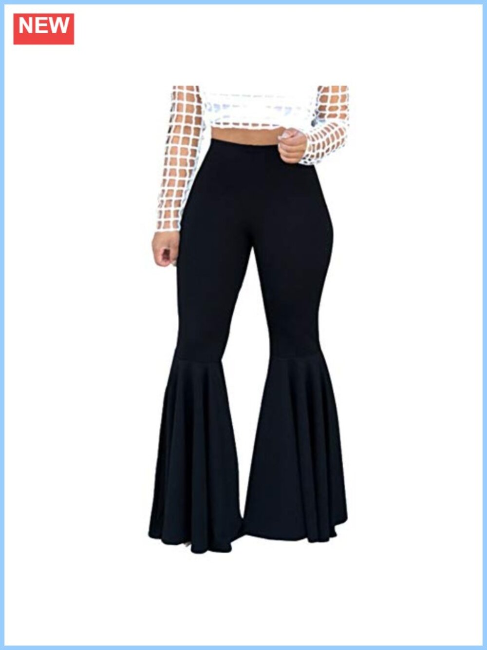 Women's Bell Bottom Palazzo Pants Stretchy High Rise Flare Wide Leg